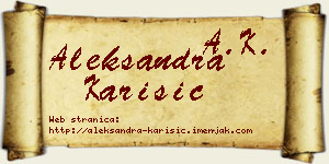 Aleksandra Karišić vizit kartica